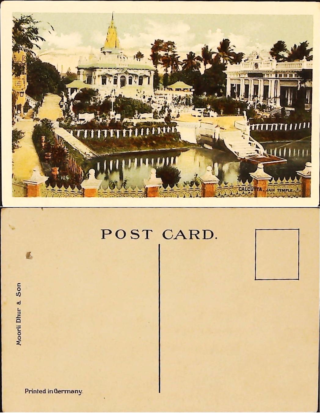 Postcard India -Calcutta. Jain Temple