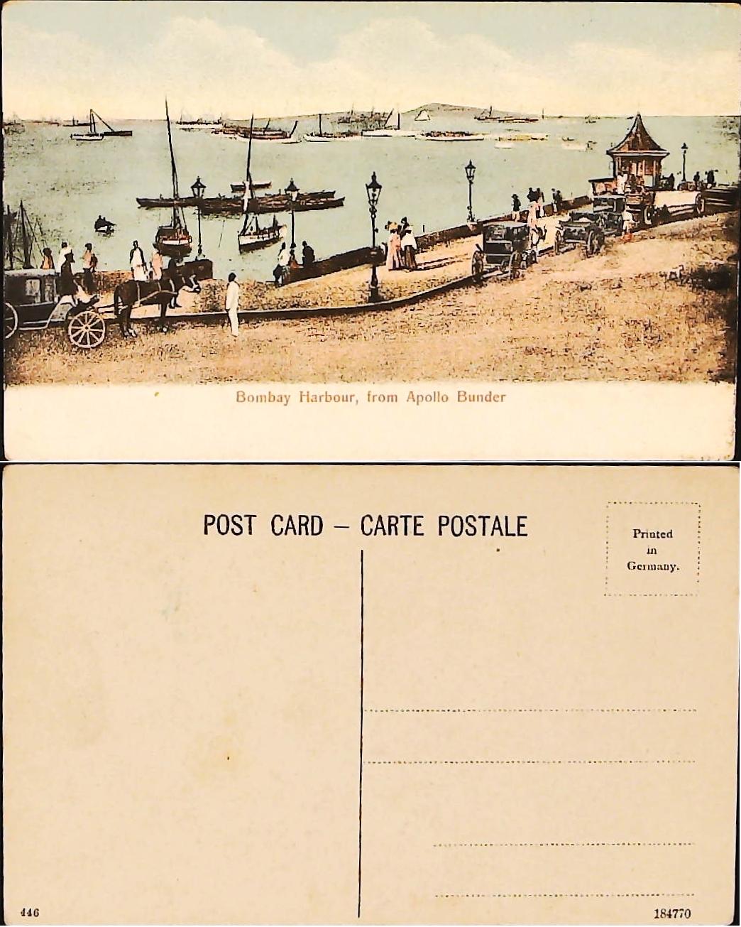 Postcard India -Bombay Harbour, From Apollo Bunder