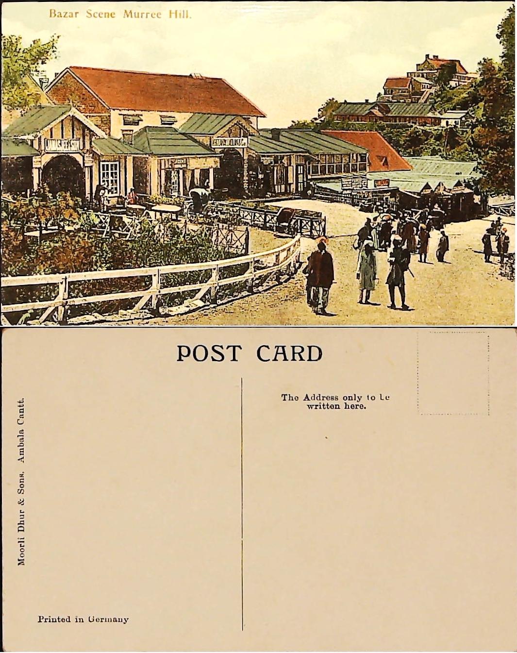 Postcard India -Bazar Scene Murree Hill