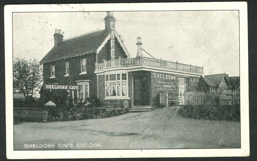 Postcard - Birmingham - Sheldon - Real Photo - Sheldona Cafe 1904