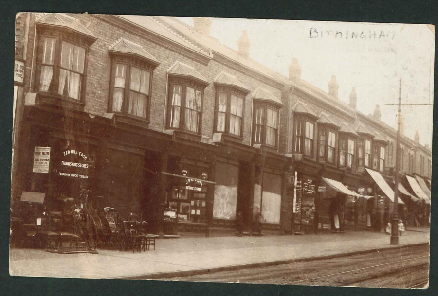 Postcard - Birmingham - Redhill - Real Photo - Shops 1907 - Click Image to Close