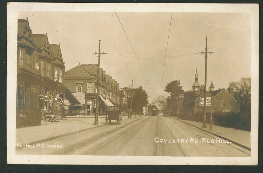 Postcard - Birmingham - Redhill - Real Photo - Coventry Road 1917 - Click Image to Close
