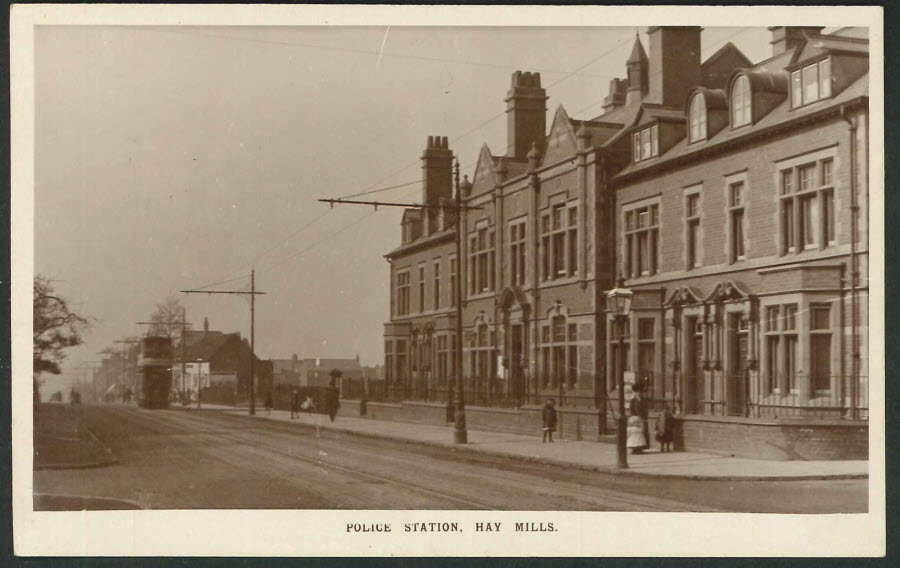Postcard - Birmingham - Hay Mills - Real Photo - Police Station 1910