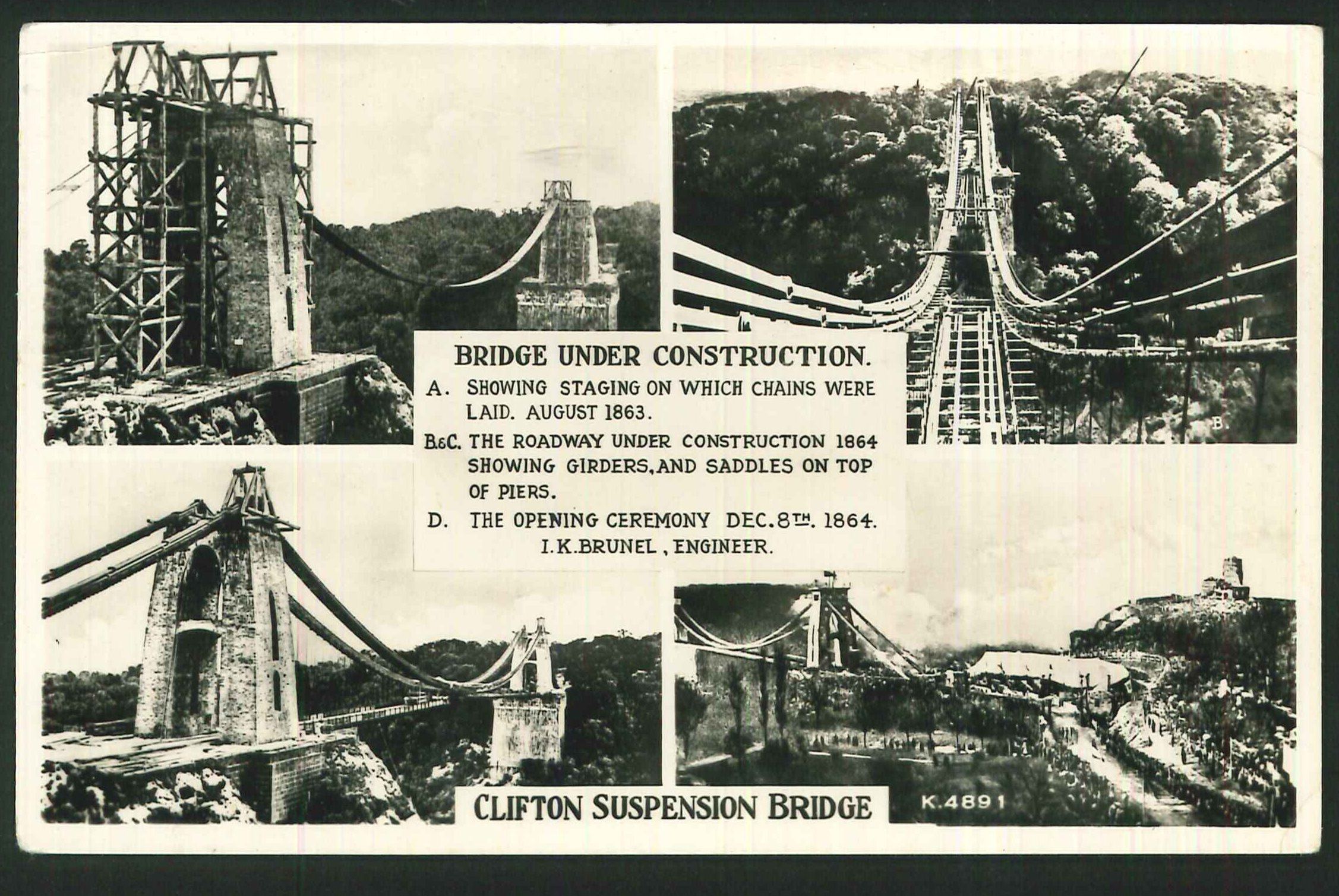 Postcard Clifton Suspension Bridge Bristol Somerset - Click Image to Close