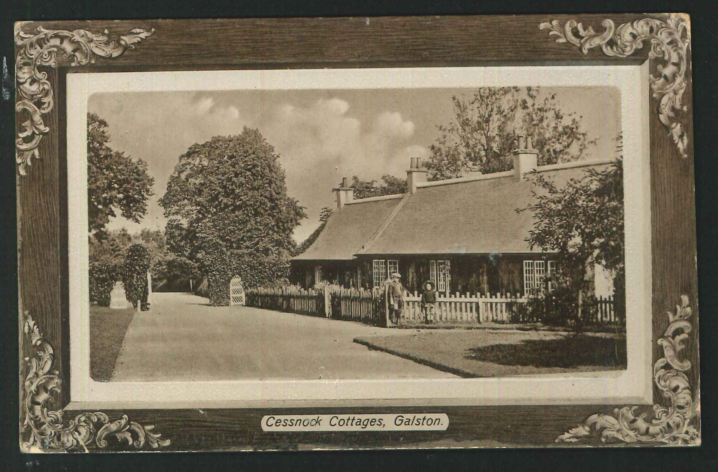 Postcard Cessnock Cottages Galston Ayrshire 1912