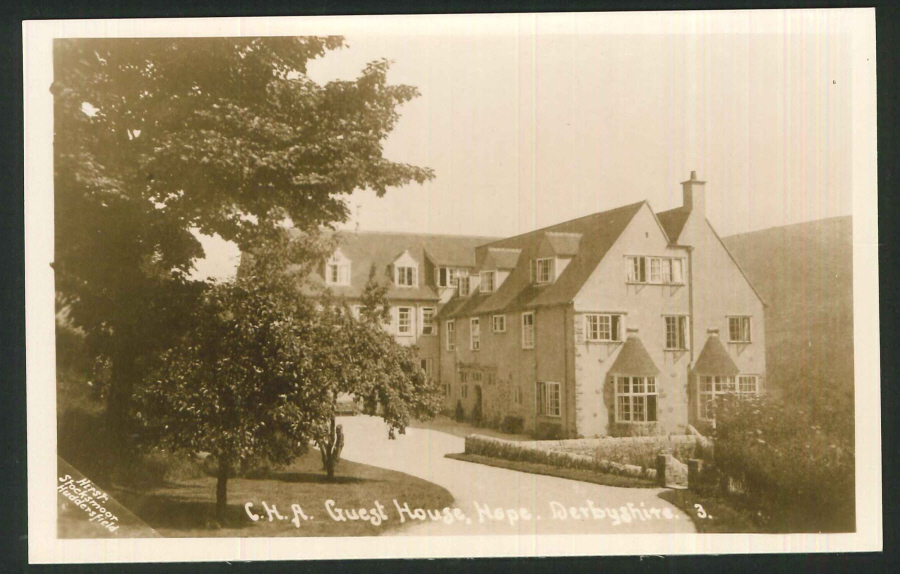 Real Photo Postcard C.H.A Guest House Hope Derbyshire - Click Image to Close