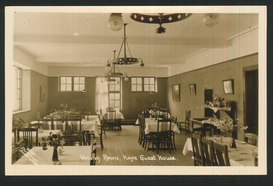 Postcard Dining Room C.H.A Guest House Hope Derbyshire - Click Image to Close