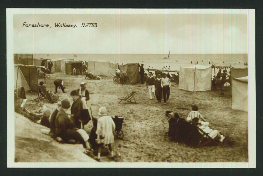 Postcard Lancashire - Foreshore,Wallasey - Real Photo - Click Image to Close