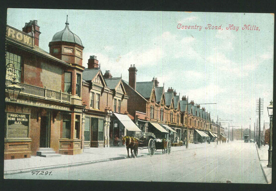 Postcard - Birmingham -Cooventry Road, Hay Mills 1908