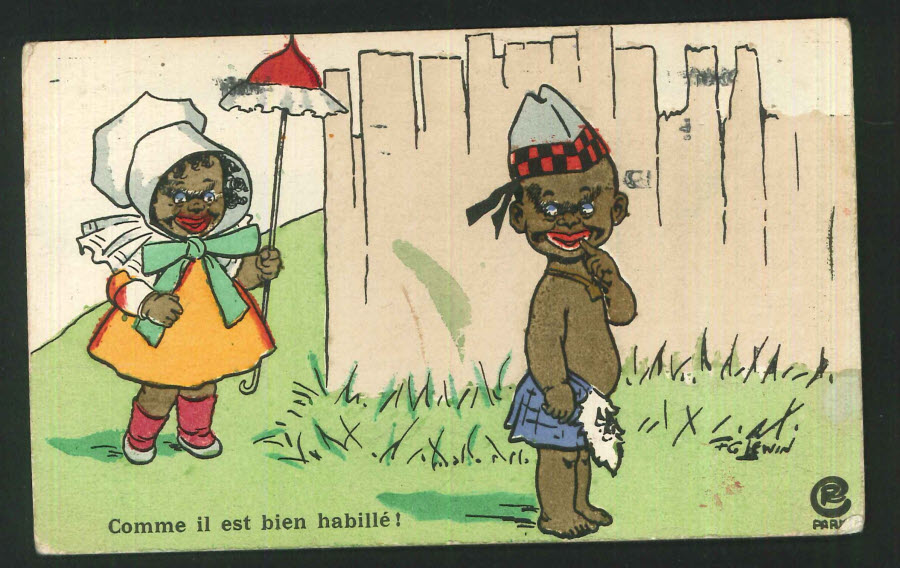 Postcard Artist Signed - ''Comme il est bien habille!'' -1919 Censor Mark