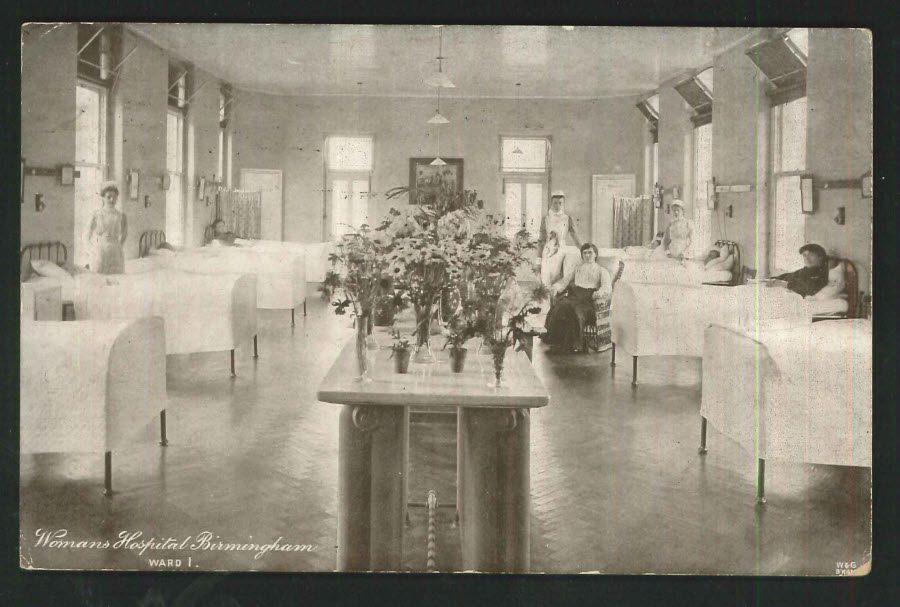 Postcard Birmingham Womens' Hospital 1909 - Click Image to Close