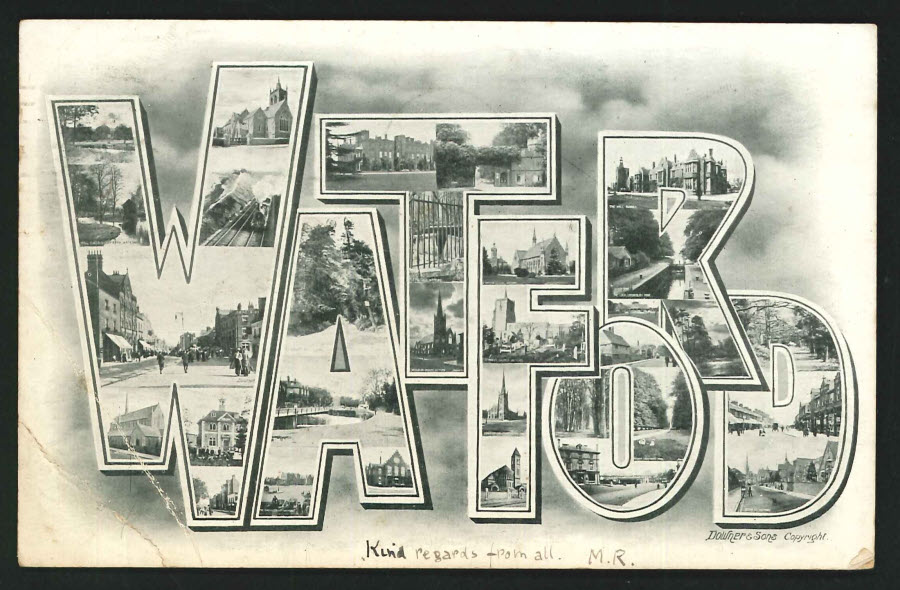 Postcard Multi View Watford 1906 - Click Image to Close