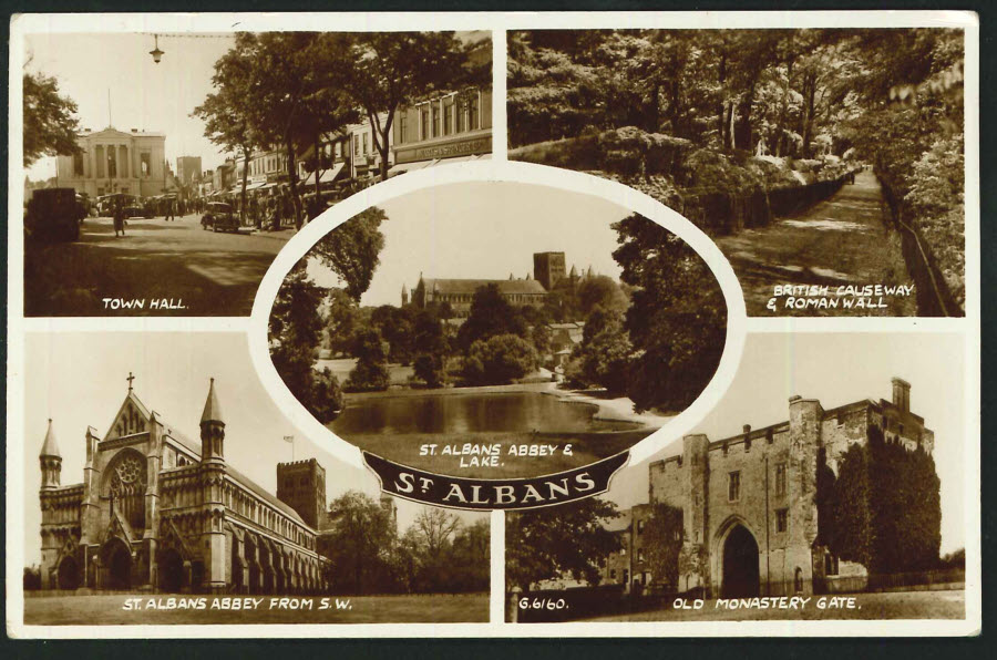Postcard Multi View St Albans 1958