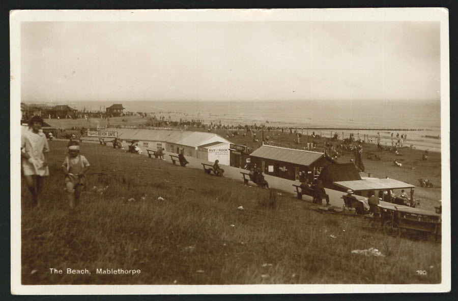 Postcard Real Photo The Beach, Mablethorpe 1929 - Click Image to Close