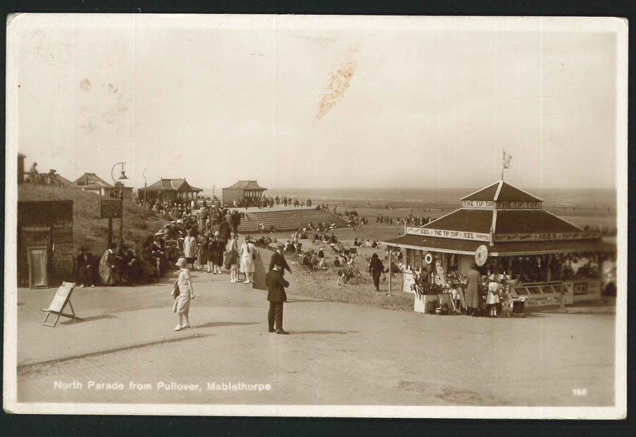 Postcard Real Photo North Parade Mablethorpe 1929 - Click Image to Close