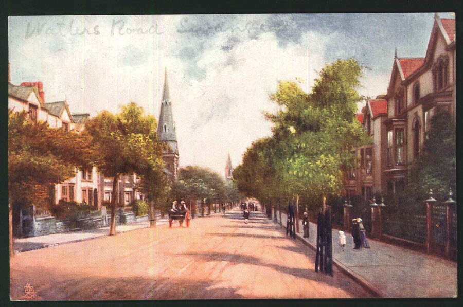 Postcard Walters Road Swansea 1910