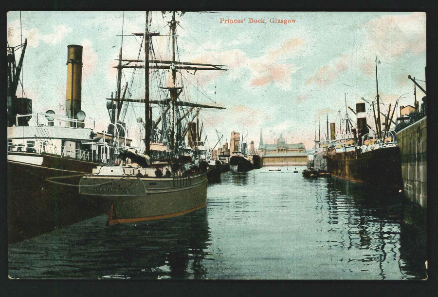 Postcard Princess Dock, Glasgow