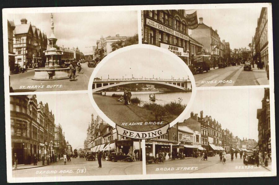 Postcard Berkshire - Real Photo Multi Views Reading 1935