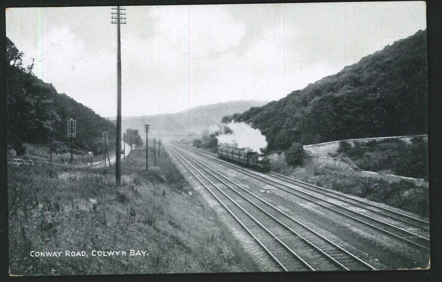 Postcard Wales - Conway Road, Colwyn Bay 1912 - Click Image to Close