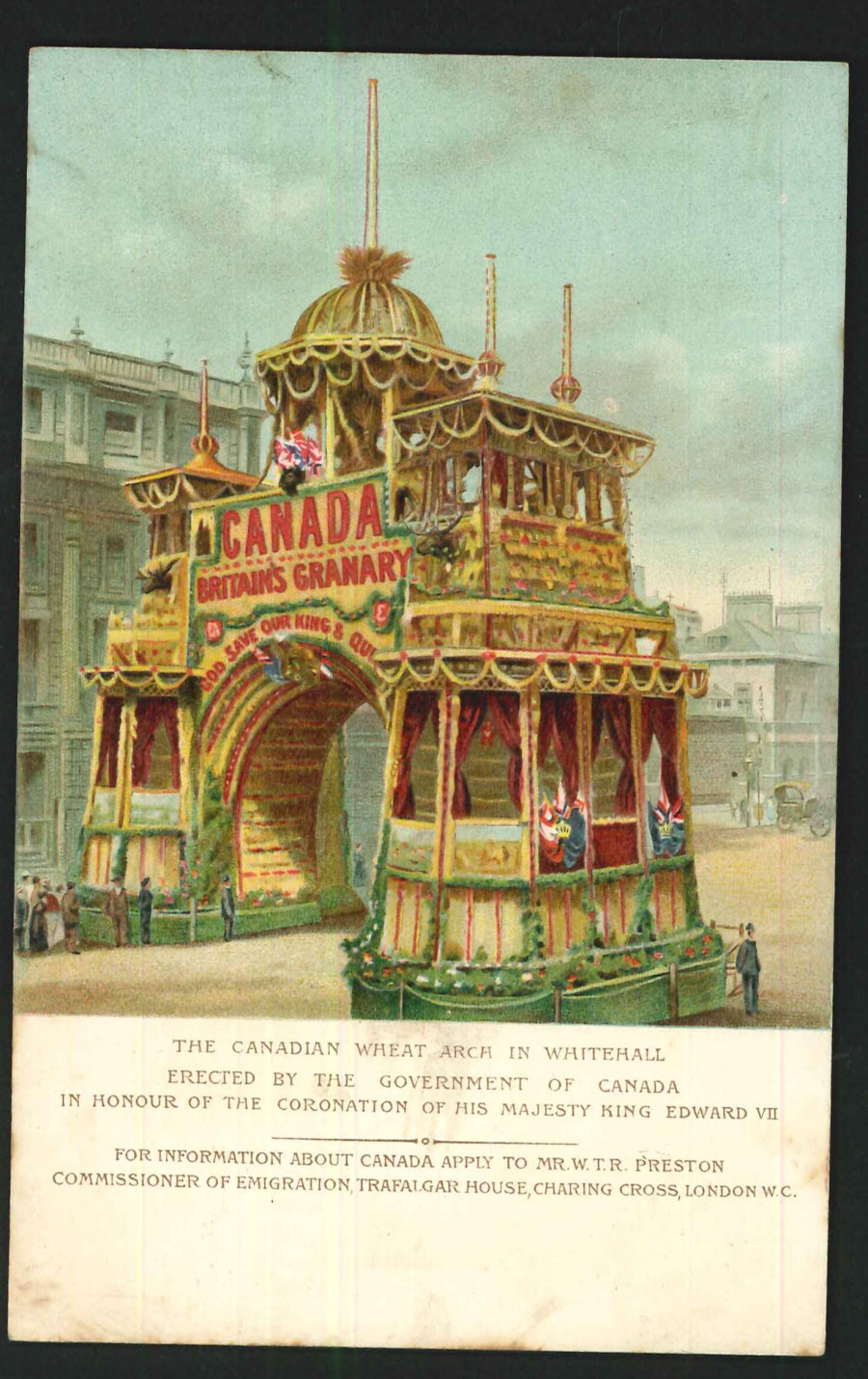 Postcard Royalty The Canadian Wheat Arch Whitehall c1901 - Click Image to Close