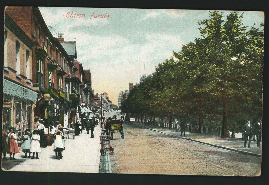 Postcard - Birmingham - The Parade Sutton Coldfield - 1906