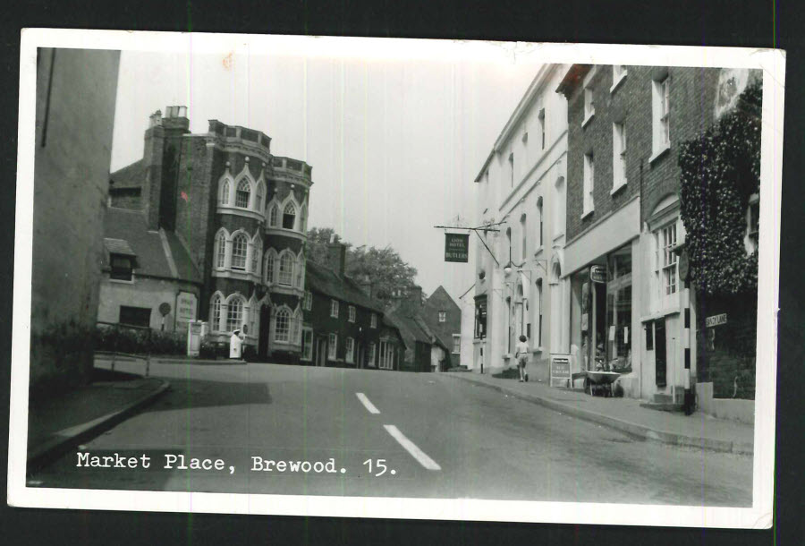 Postcard Staffordshirte Real Photo Market Place, Brewood - Click Image to Close