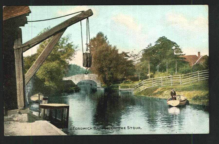 Postcard Kent Fordwich Bridge,On the Stour 1916 - Click Image to Close