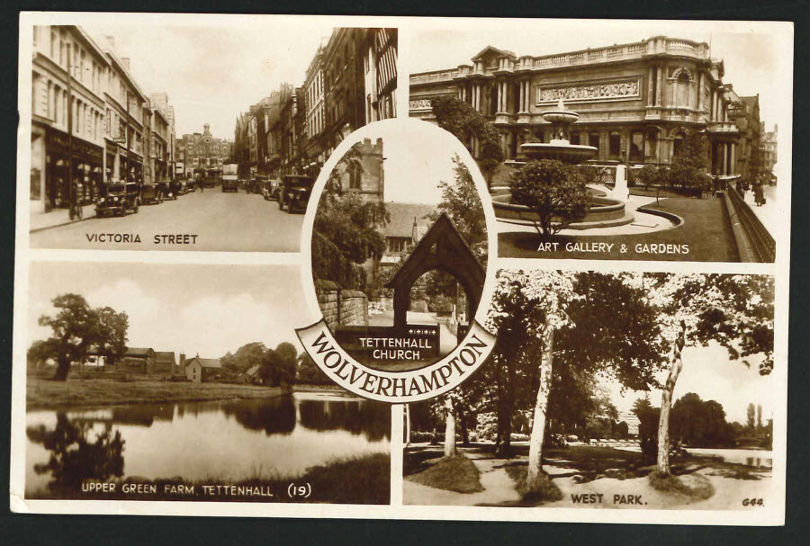 Postcard Staffordshire Multi Views, Wolverhampton Real Photo