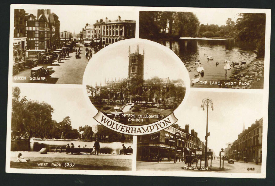 Postcard Staffordshire Multi Views, Wolverhampton Real Photo