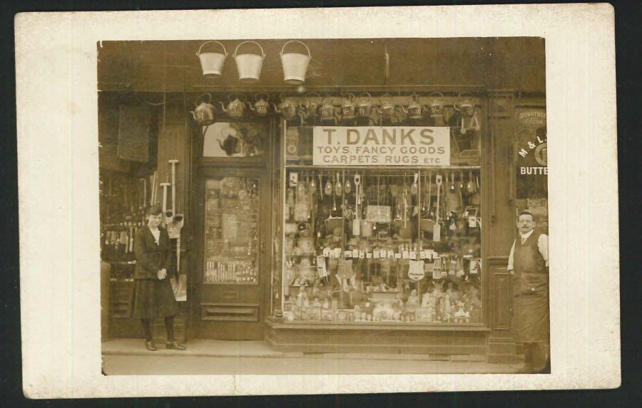 Postcard Real Photo Postcard Danks Toys & Fancy Goods Shop Witton Road Aston, Birmingham - Click Image to Close