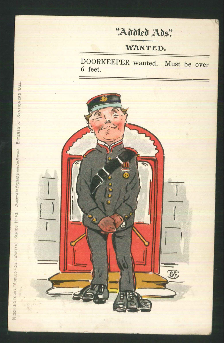 Postcard ''Addled Adds'' Wanted 1903