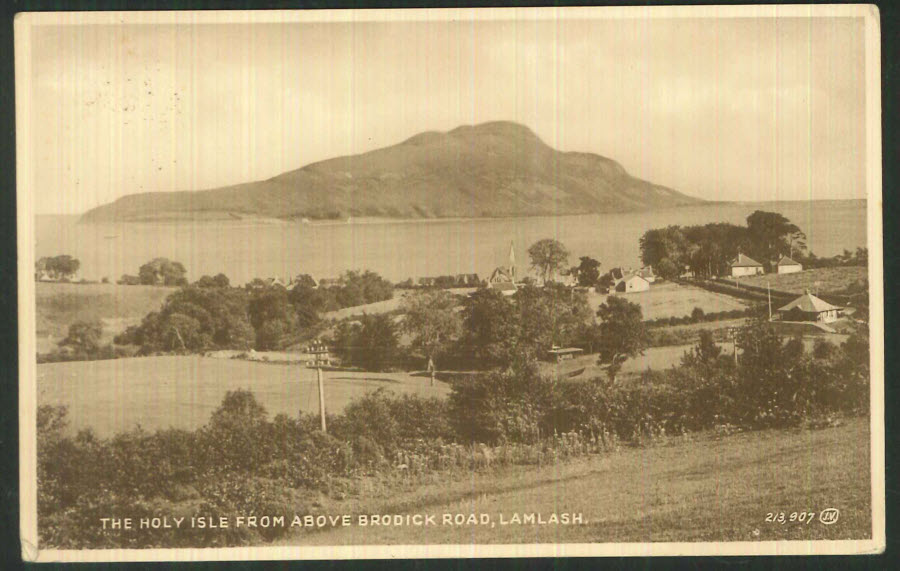 Postcard Scotland - Holy Isle from above Brodick Road, Lamlash 1933