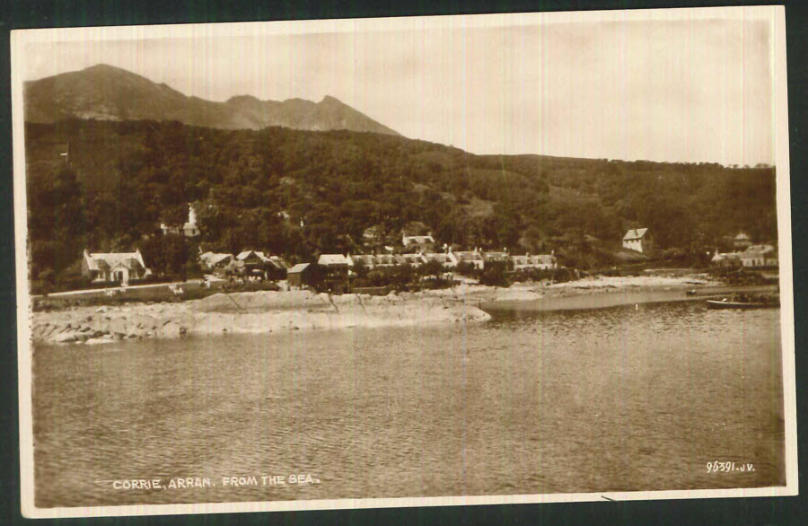 Postcard Scotland - Corrie, Arran from the Sea 1932