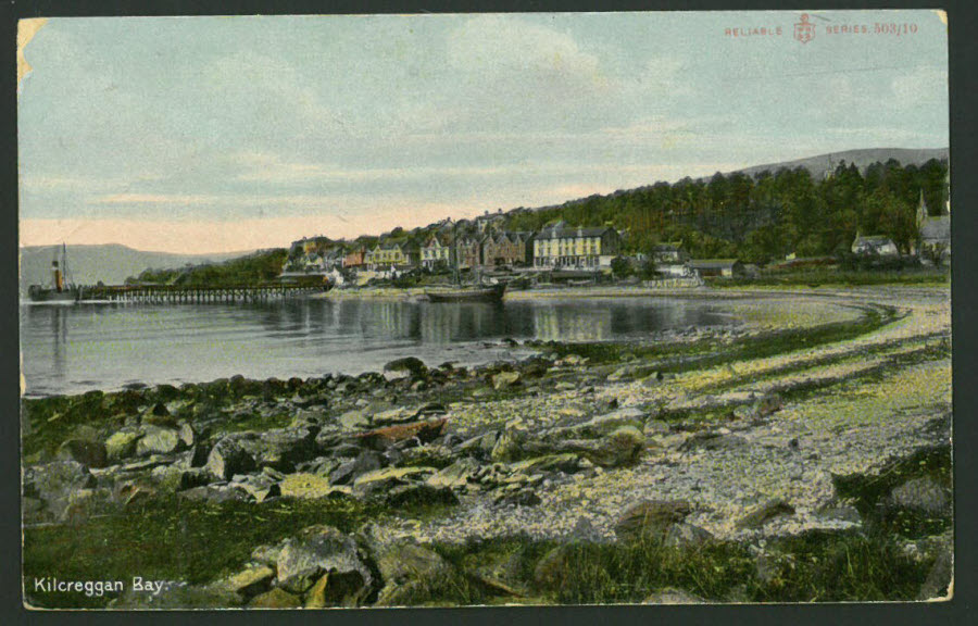 Postcard Scotland - Kilcreggan Bay, Midlothian 1913 - Click Image to Close