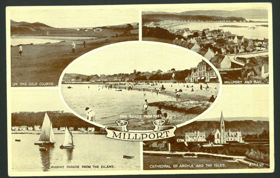 Postcard Scotland - Multi Views Millport, Dumbarton 1955
