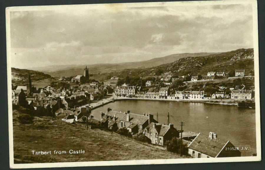Postcard Scotland - Tarbert from Castle, Argyll 1959