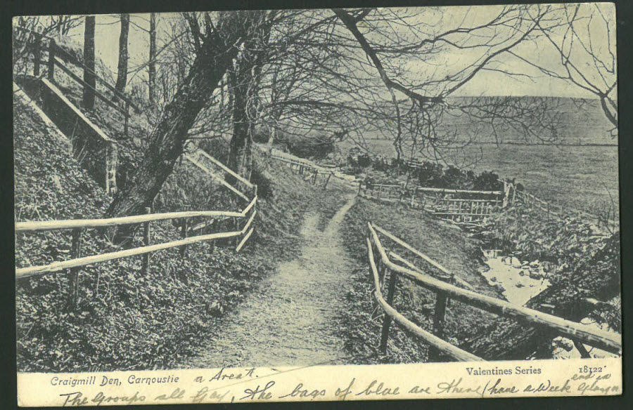 Postcard Scotland - Craigmill Den, Carnoustie,Angus 1907 - Click Image to Close