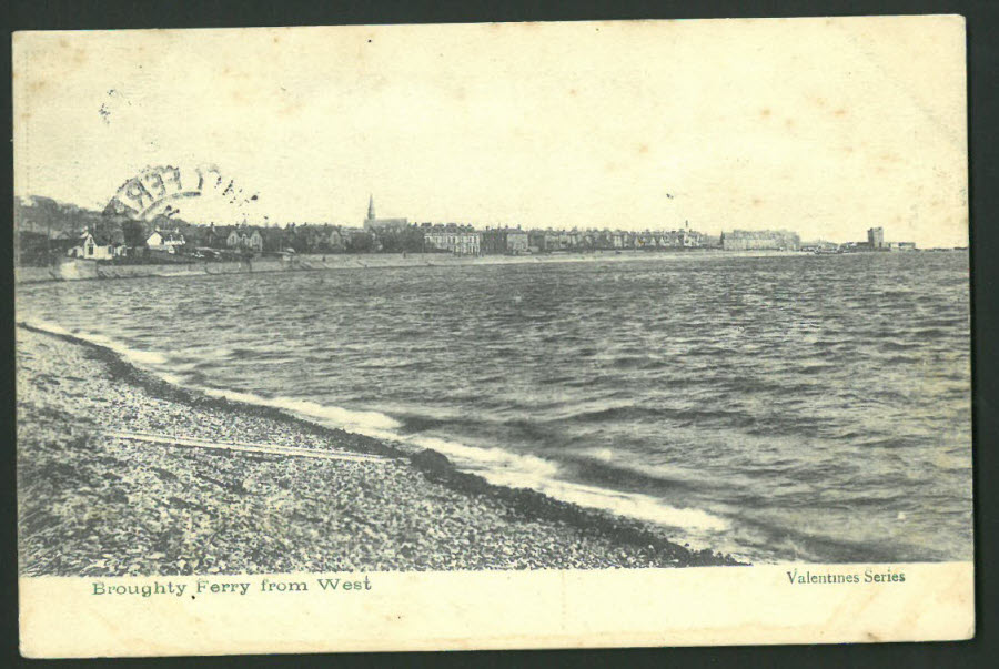 Postcard Scotland - Broughty Ferry from west, Dundee 1907 - Click Image to Close