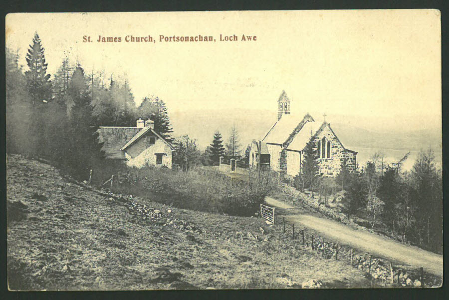 Postcard Scotland - St. James Church, Portsonachan, Loch Awe 1907 - Click Image to Close