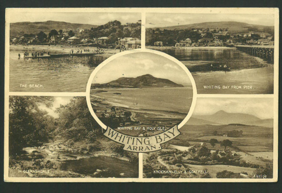 Postcard Scotland - Multi Views Whiting Bay, Arran 1936