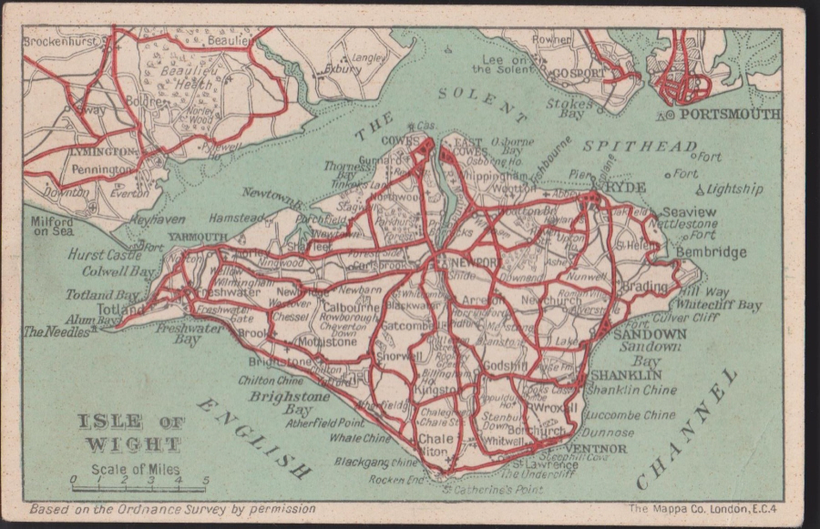 Postcard- Maps -Isle of Wight unused by G Dean