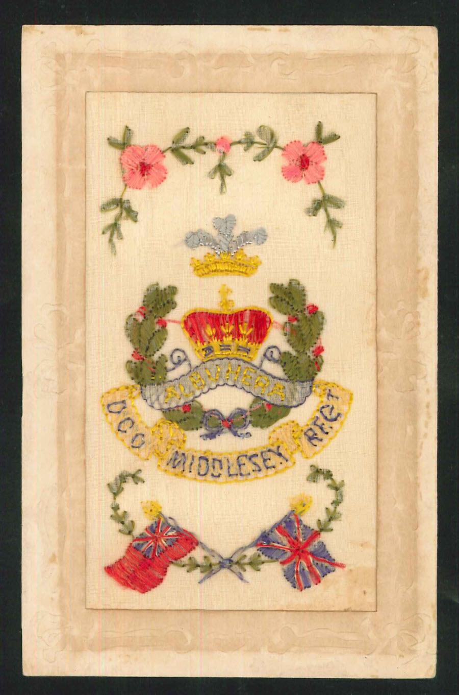Postcard SILK D O C Middlesex R F C