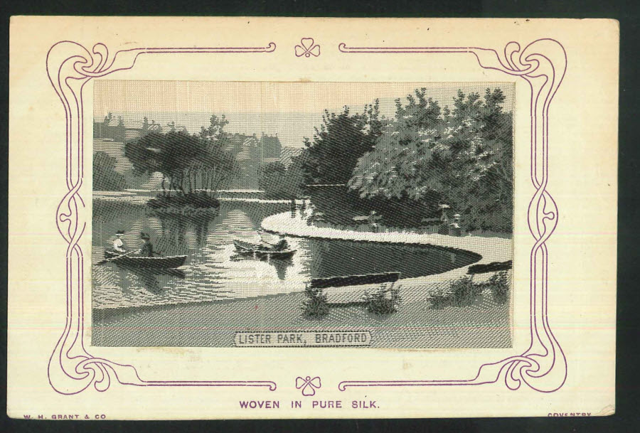 Postcard SILK Lister Park Bradford