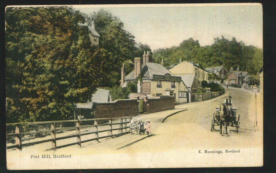 Postcard Herts Post Hill Hertford 1905