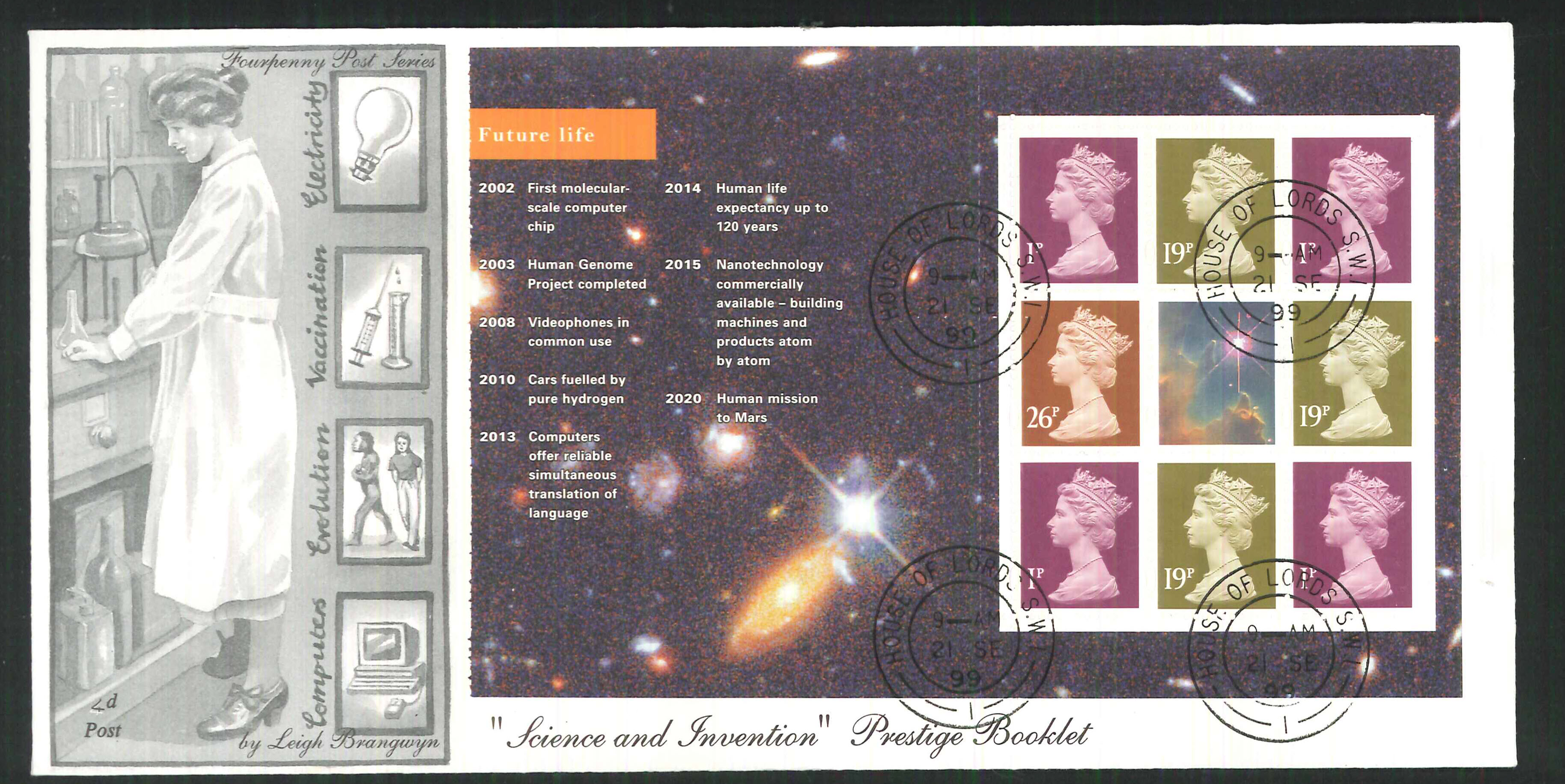 1999 Science & Invention First Day Covers- Set of 5, House of Lords CDS - Click Image to Close