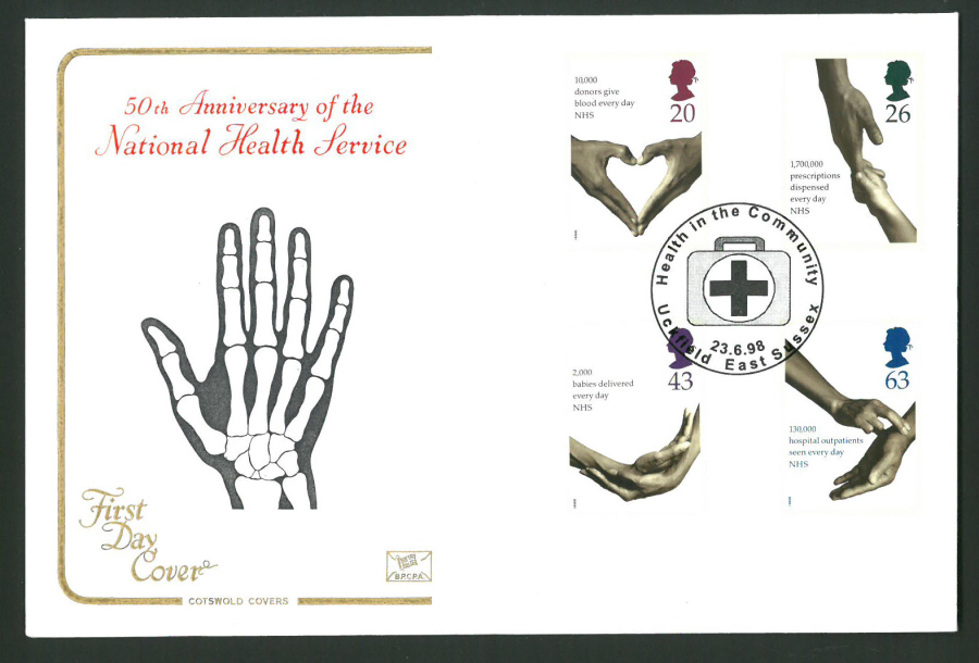 1998 Cotswold First Day Cover - N H S - Health in Community Uckfield Postmark - - Click Image to Close