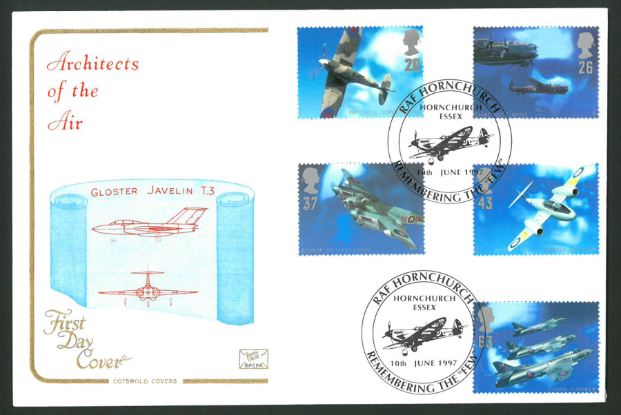 1997 Cotswold First Day Cover -Architects of the Air -R A F Hornchurch Postmark - - Click Image to Close