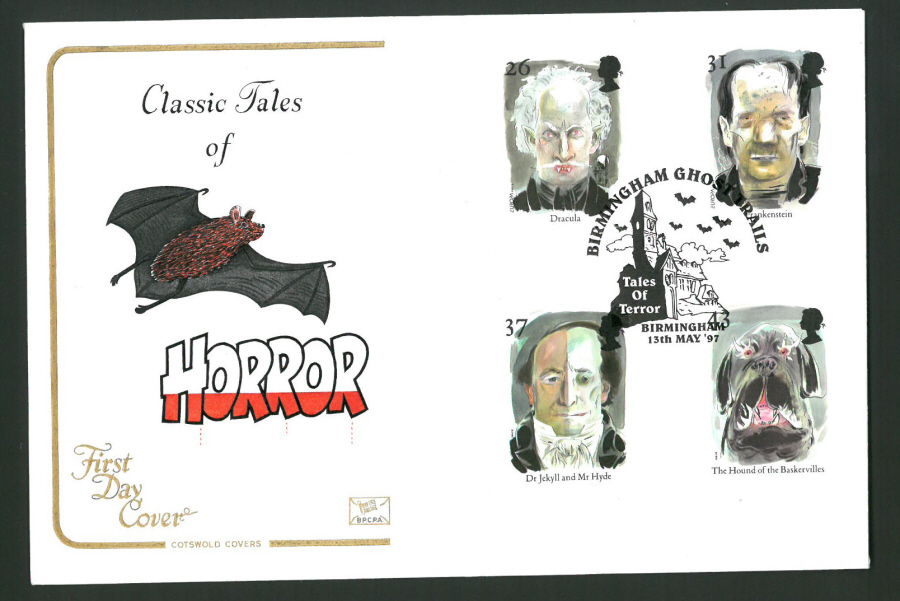 1997 Cotswold First Day Cover -Horror - Birmingham Ghost Trails Postmark -