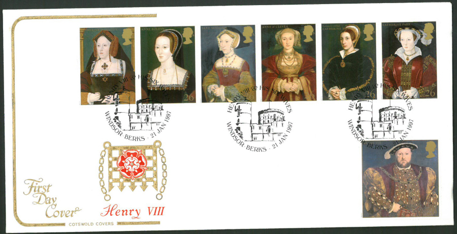 1997 Cotswold First Day Cover -Tudors Henry Vlll - Windsor Berks Postmark - - Click Image to Close