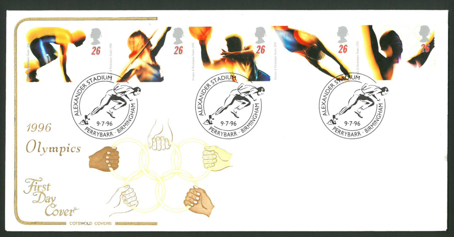 1996 Cotswold First Day Cover -Olympics -Alexander Stadium Birmingham Postmark - - Click Image to Close